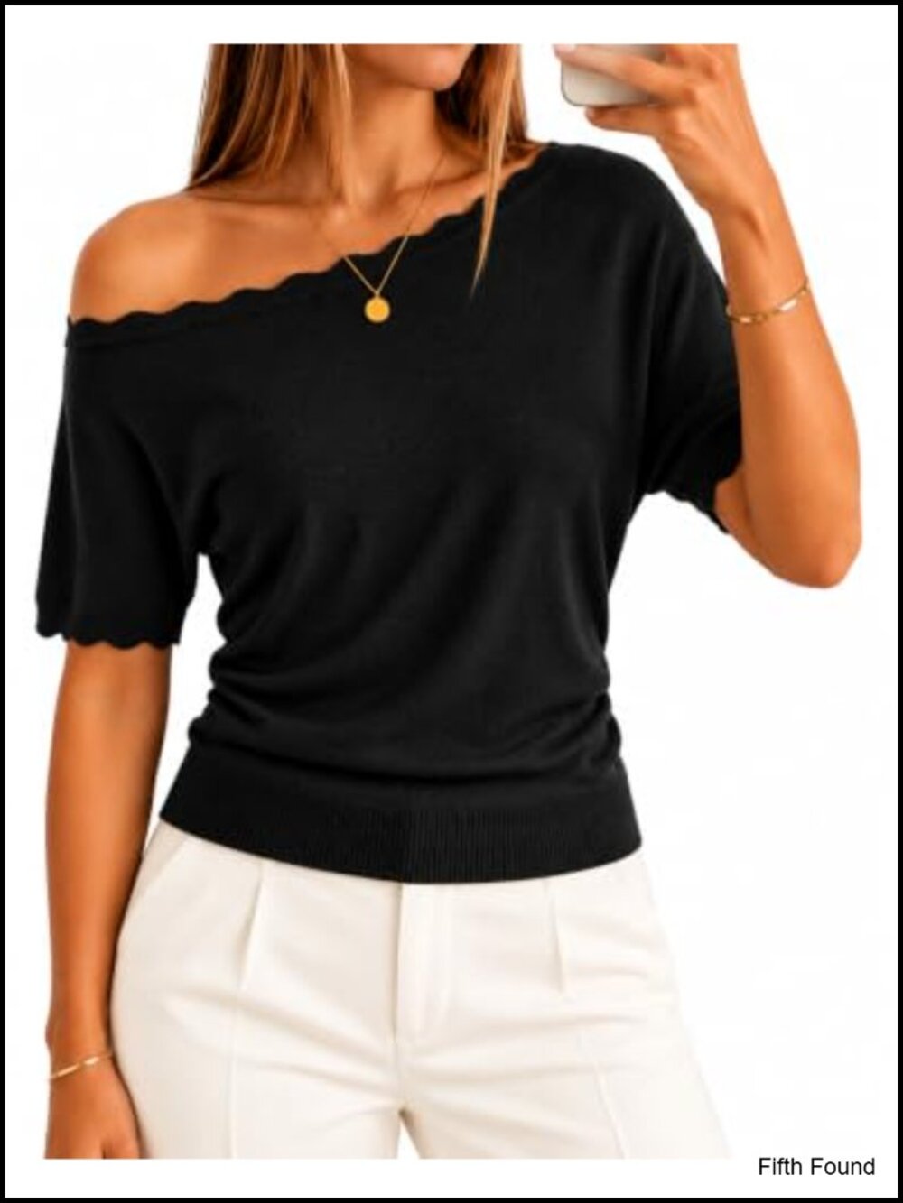 Off Shoulder Knit Sweater Top Short Sleeve Ruched Waist Women